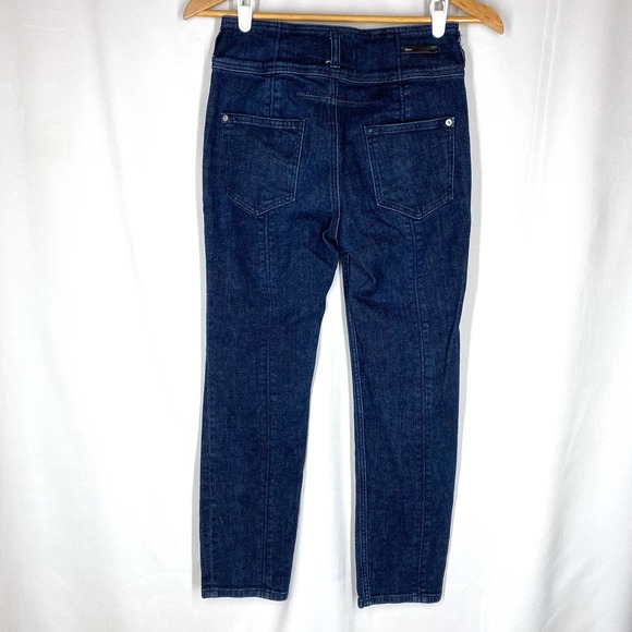 Pilcro Straight Leg Ankle Jeans Dark Blue High Waist Anthropologie Stretch 26 - Picture 2 of 7